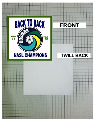 Nasl Transfer On Twill Patch: Back To Back Champions Cosmos