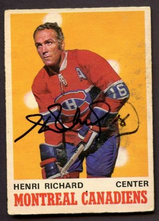 1970 - 71 Opc O Pee Chee 176 Henri Richard Auto Montreal Canadiens