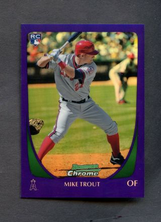 2011 Bowman Chrome Purple Refractor 101 Mike Trout Angels Rc Rookie