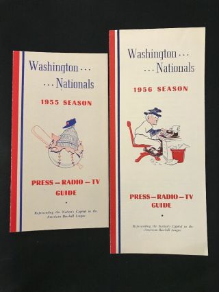 Washington Nationals 1955 & 1956 Press Guide Baseball Roster Schedules Killebrew