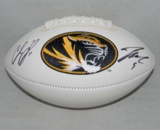 Jeremy Maclin Chase Daniel Autographed Signed Missouri Tigers Logo Football Jsa