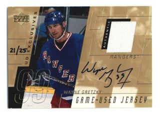 Wayne Gretzky 1999 - 00 Upper Deck Game Jersey Auto Ud Exclusives 21/25