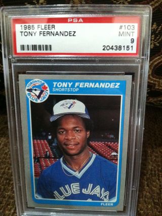1985 Fleer 103 Tony Fernandez Psa 9 Card