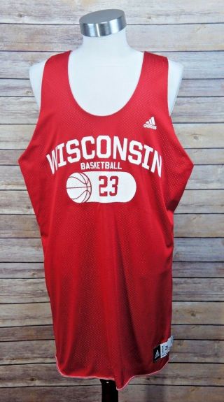 Adidas Uw Wisconsin Badgers Basketball Practice Jersey Team Issue 23 2xl,  2 " Lb