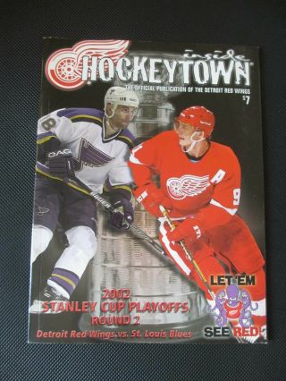 2002 Detroit Red Wings Vs St.  Louis Blues Stanley Cup Playoffs Program
