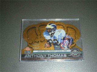 Anthony Thomas 2001 Pacific Crown Royale Die Cut 1145 Autographed Rookie Card