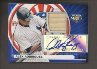 2010 Topps World Series Alex Rodriguez Yankees Bat Auto 24/50