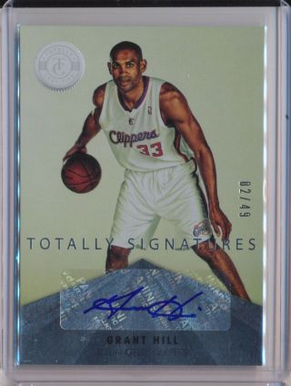2012 - 13 Panini Totally Certified Grant Hill Signature Autograph Auto 49 Clippers