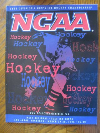 1998 Ncaa Mens Hockey Championship Tournament Program Yost Arena