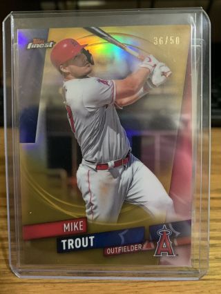 2019 Topps Finest Mike Trout Gold Refractor 36/50 Angels