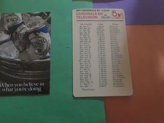 2 1976 & 4 1977 ST.  LOUIS CARDINALS BASEBALL schedules 4