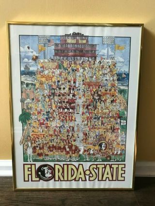 John Holladay 1987 Florida State Fsu Seminoles Noles Framed Poster Print 18x24