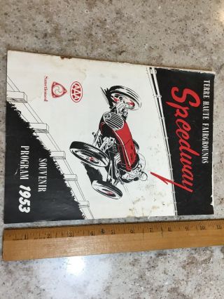 1953 Terre Haute Action Track Race Program Coca Cola Advertising