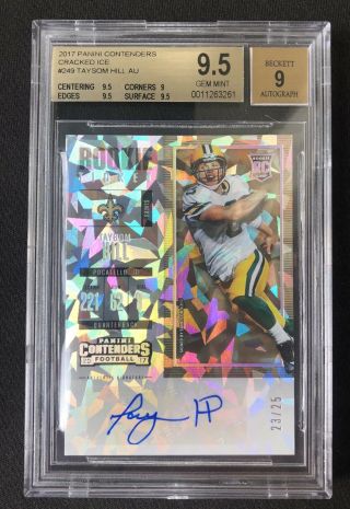 2017 Taysom Hill Contenders Cracked Ice Auto Bgs 9.  5 23/25 Saints