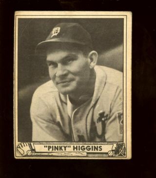 1940 Play Ball Baseball Card High 199 Pinky Higgins Ex