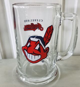 Cleveland Indians Chief Wahoo Glass Mug 12oz