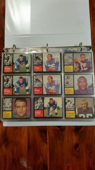1962 Topps Football Cards Complete Set With Duplicates In Sheets.