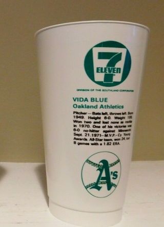 1972 7 - 11 Slurpee Cup Vida Blue Oakland A ' s 2