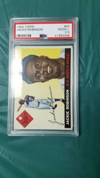 1955 Topps 50 Jackie Robinson Brooklyn Dodgers Mlb Psa 2.  5 Graded Baseball Card