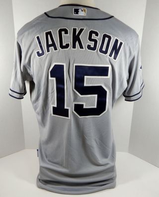 2014 San Diego Padres Ryan Jackson 15 Game Issued Grey Jersey Jc Patch