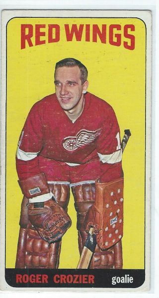 1964 - 65 Topps Roger Crozier Card Detroit Red Wings