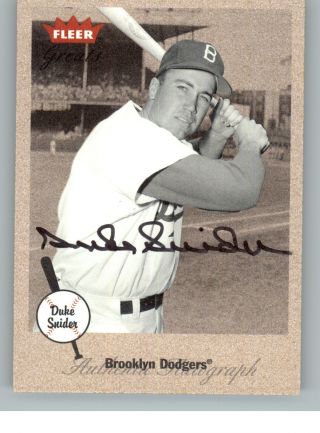 2002 Fleer Greats Of The Game Autograph Auto Duke Snider