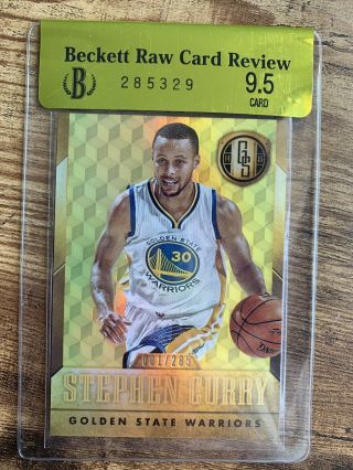 2014 - 15 Panini Gold Standard Stephen Curry Base D 001/285 Bgs 9.  5 First One