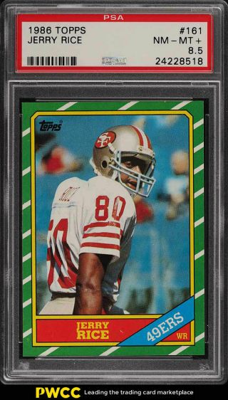 1986 Topps Football Jerry Rice Rookie Rc 161 Psa 8.  5 Nm - Mt,  (pwcc)