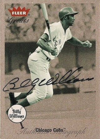 Billy Williams 2001 Fleer Greats Of Game Autograph Hof Chicago Cubs
