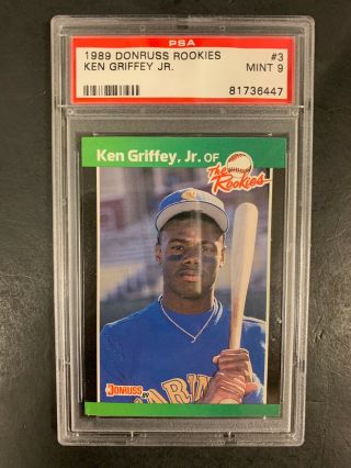 1989 Donruss Rookies Ken Griffey Jr.  Baseball Card 3 Psa Graded 9 (dc)