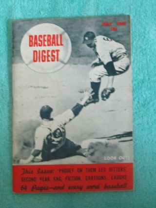 Jul 1943 Baseball Digest 9th Issue Very Rare Edition Ex,