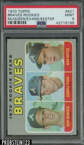 1970 Topps 621 Braves Rookies W/ Darrell Evans Rc Rookie Psa 9