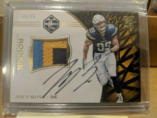 Joey Bosa 2016 Panini Limited Gold Rpa Rookie Patch Auto Rc Sp 15/25 Chargers