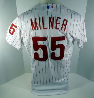2017 Philadelphia Phillies Hoby Milner 55 Game White Jersey