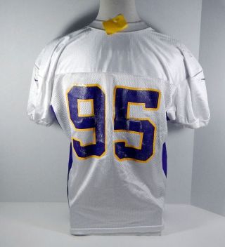 2012 Minnesota Vikings 95 Game Issued White Practice Jersey