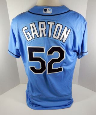 Tampa Bay Rays Ryan Garton 52 Game Issued Light Blue Jersey