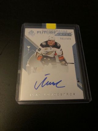 2018 - 19 18/19 Sp Authentic Rookie Future Watch Auto Isac Lundestrom Rc /999