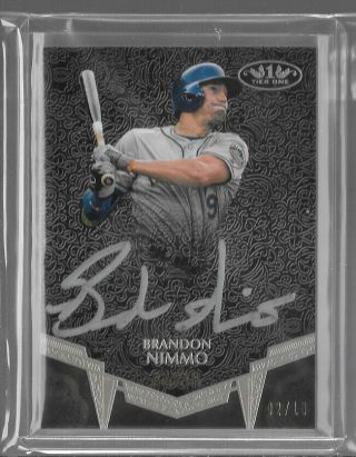 Brandon Nimmo 2019 Topps Tier One Silver Ink Break Out Autograph 2/10 N.  Y.  Mets