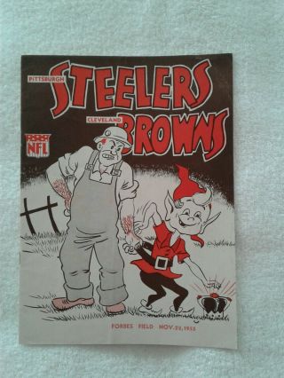 1953 Pittsburgh Steelers Vs Cleveland Browns Program 11/23/53 Forbes Field