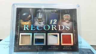 2019 Leaf Ultimate Sports Emmitt Smith,  Henderson,  Stockton,  Brodeur Patch D /2