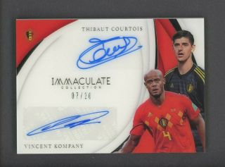2018 - 19 Immaculate Soccer Thibaut Courtois Vincent Kompany Dual Auto 7/20
