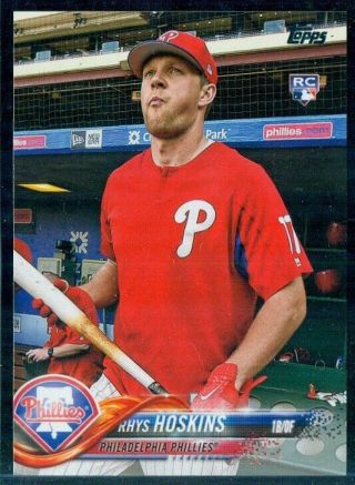2018 Topps 259 Rhys Hoskins Sp Photo Variation Rc - Phillies