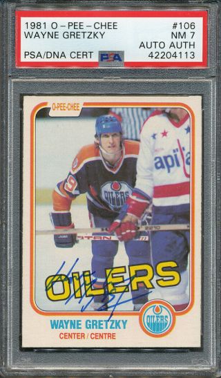 1981/82 O - Pee - Chee 106 Wayne Gretzky Psa/dna Certified Authentic Signed 4113