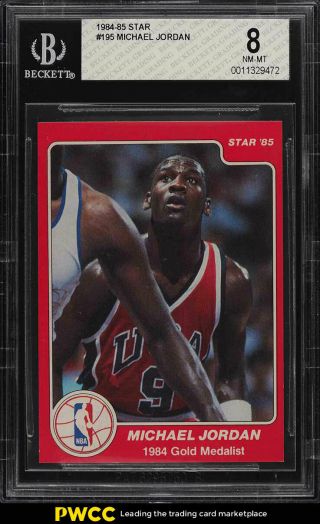 1984 - 85 Star Basketball Michael Jordan Rookie Rc 195 Bgs 8 Nm - Mt (pwcc)