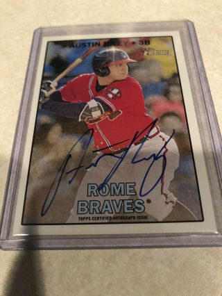 2016 Topps Heritage Minors Austin Riley Real One Auto Prospect Braves Hot Rookie