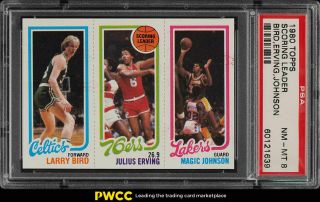 1980 Topps Basketball Larry Bird & Magic Johnson Rookie Rc Psa 8 Nm - Mt (pwcc)