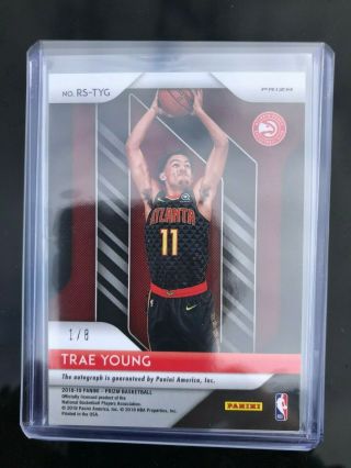 2018 - 19 Panini Prizm Trae Young RC Auto 1/8 Choice Green SSP Rookie Autograph 2