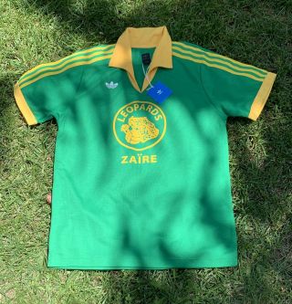 Nwt Zaire World Cup 1974 Retro Adidas Soccer Jersey Shirt Size M