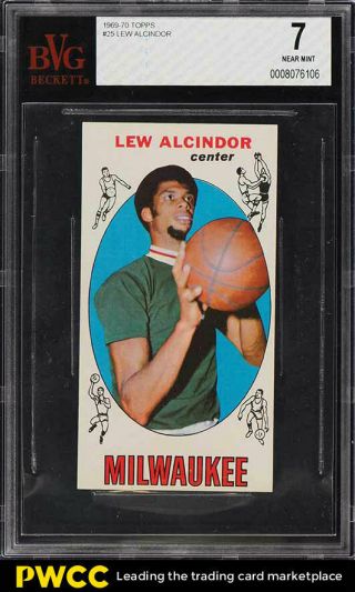 1969 Topps Basketball Lew Alcindor Rookie Rc 25 Bvg 7 Nrmt (pwcc)