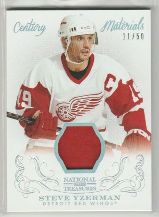 2013 - 14 National Treasures Steve Yzerman Patch /50 Century Materials Red Wings